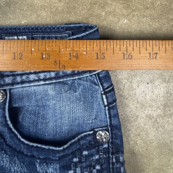 Miss Me Signature‎ Ankle Skinny Jeans Women’s 27 Blue Mid-Rise Embellished - Picture 11 of 14